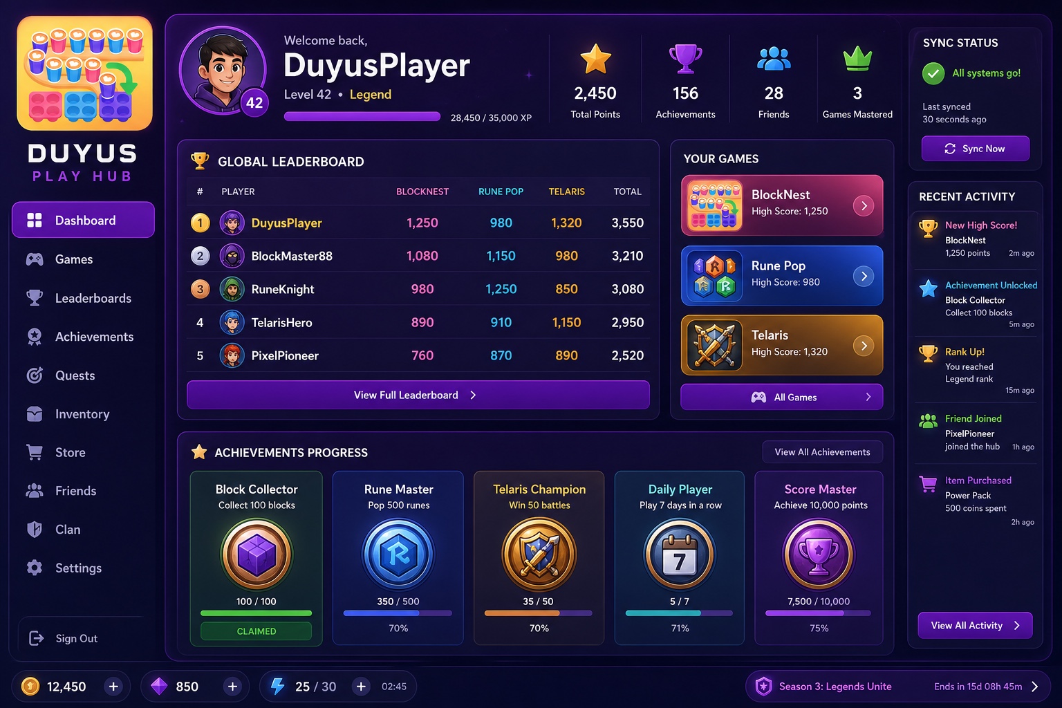 Duyus Play Hub — Web App